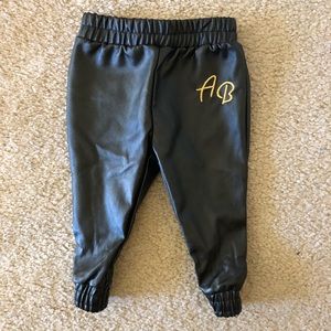 Apple Bottom Faux Leather Joggers